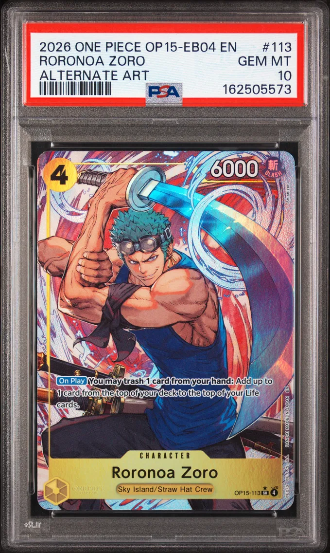 2026 #113 Roronoa Zoro PSA 10 One Piece OP15-EB04-Adventure on Kami's Island