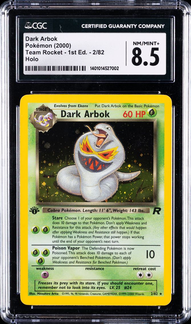 2000 #2 Dark Arbok-Holo 1st Edition CGC 8.5 Rocket Pokemon
