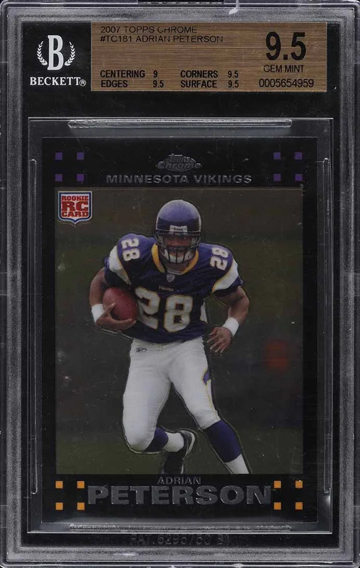 2007 Topps Chrome Adrian Peterson ROOKIE #TC161 BGS 9.5 GEM MINT