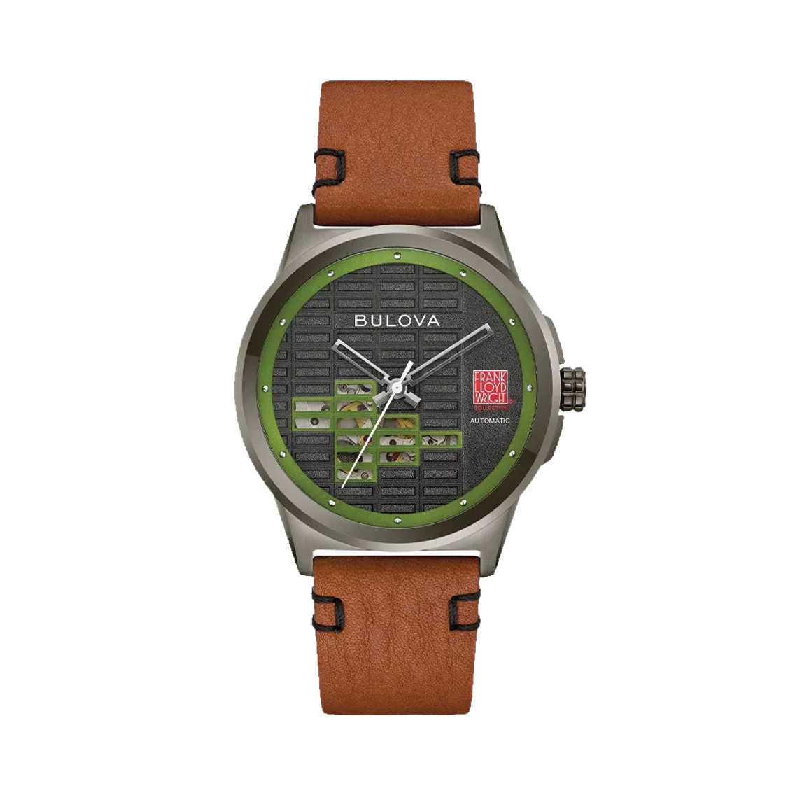 Bulova Frank Lloyd Wright Kalil House Automatic 39mm - Black on Leather Strap