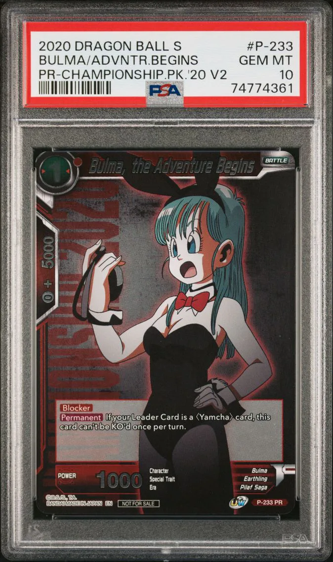 2020 #P-233 Bulma, the Adventure Begins PSA 10 Dragon Ball Super Card Game Championship Pack 2020 Vol.2