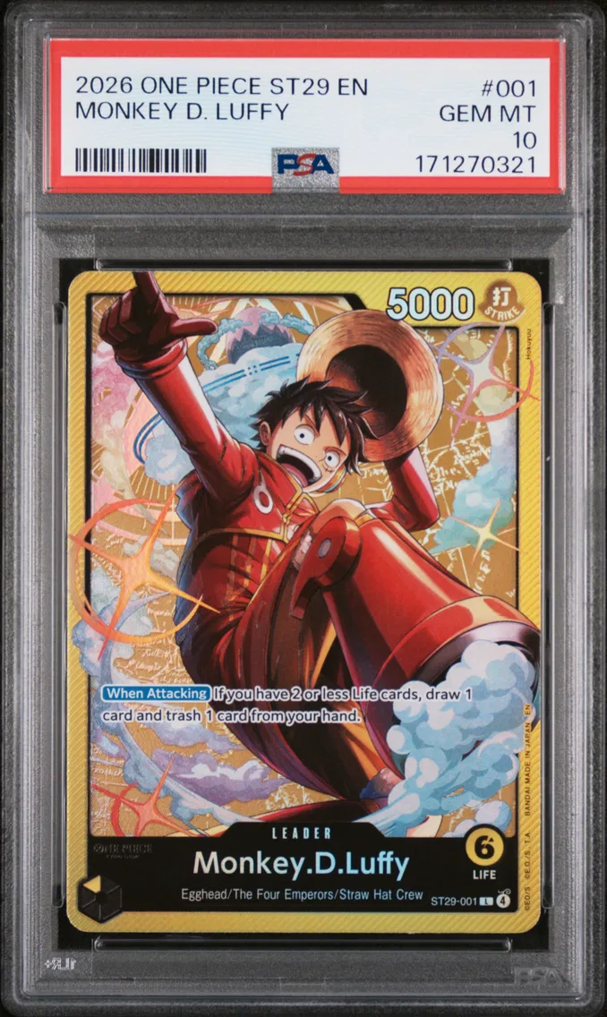 2026 #001 Monkey D. Luffy PSA 10 One Piece Starter Deck ST29-Egghead