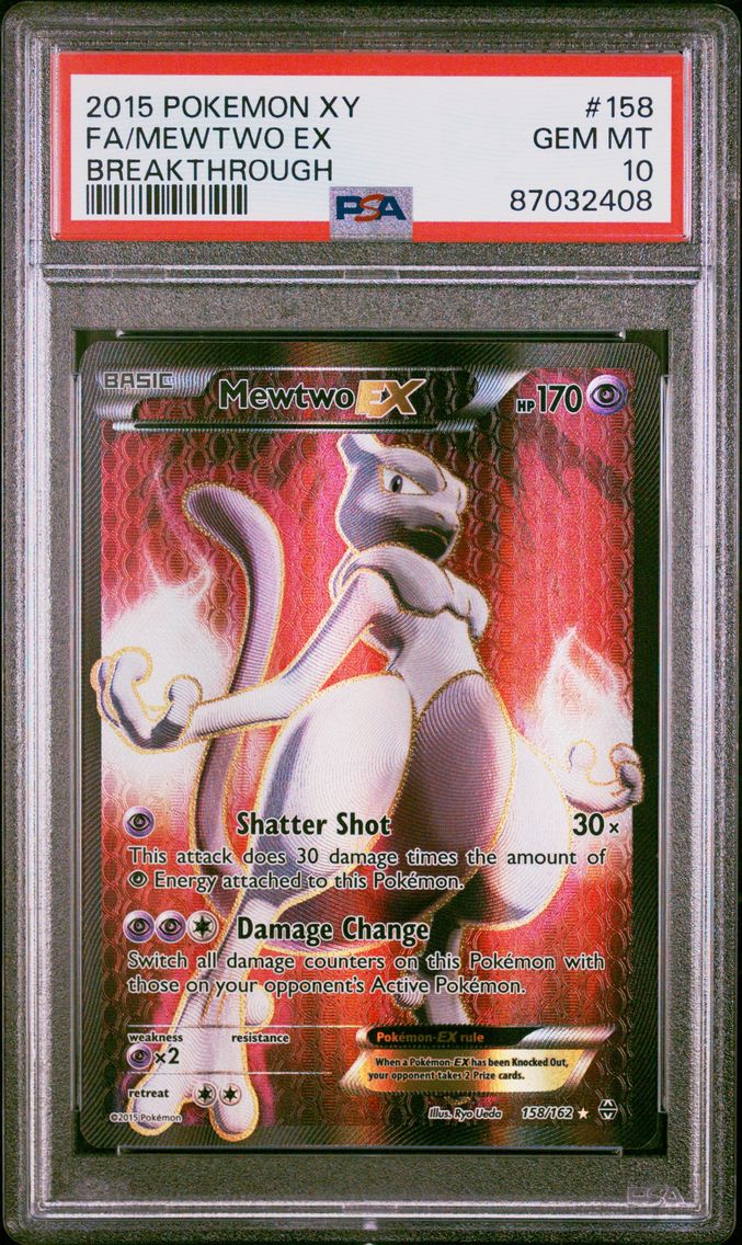 2015 #158 Full Art/Mewtwo EX PSA