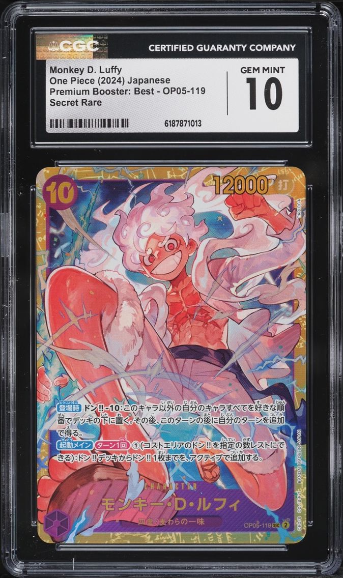 2024 #OP05-119 Monkey D. Luffy CGC 10 One Piece Japanese Premium Booster Best SEC