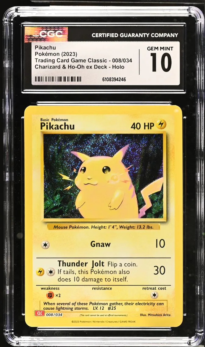 2023 #008 Pikachu CGC 10 Trading Card Game Classic - CLV, CLC, CLB - English