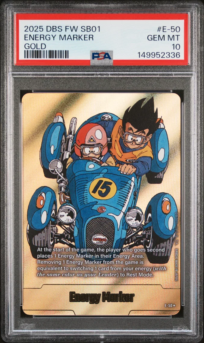 2025 #E-50 Energy Marker PSA 10 Dragon Ball Super Card Game Fusion World Manga Booster 01