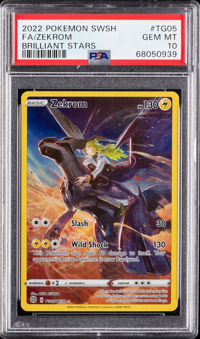 2022 #TG05 Full Art/Zekrom PSA 10 Sword & Shield Brilliant Stars Pokemon