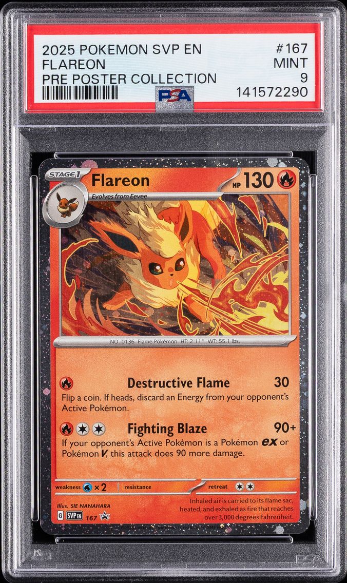 2025 #167 Flareon PSA 9 Svp EN-SV Black Star Promo Pokemon
