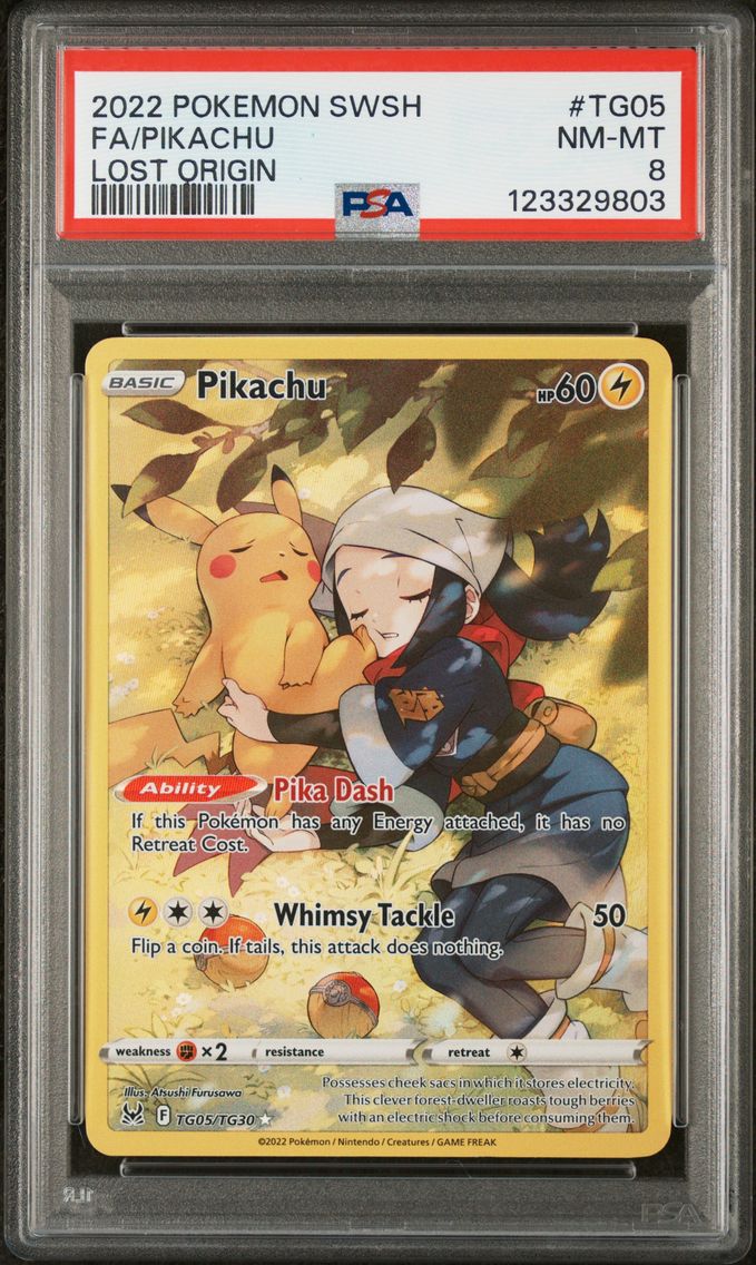 2022 #TG05 Full Art/Pikachu PSA 8 Sword & Shield Lost Origin Pokemon