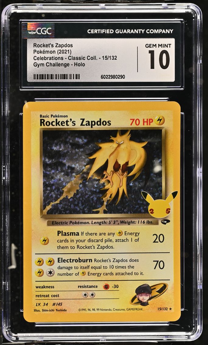 2021 #15 Rocket's Zapdos CGC 10 Celebrations - Classic Collection - English