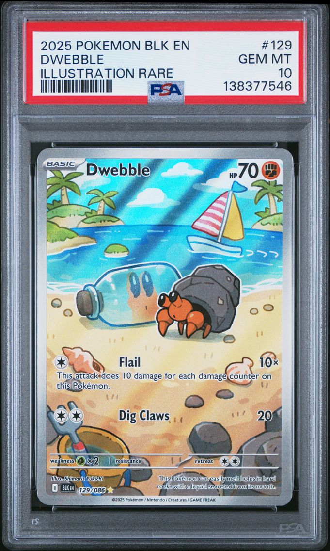 2025 #129 Dwebble PSA 10 Blk EN-Black Bolt