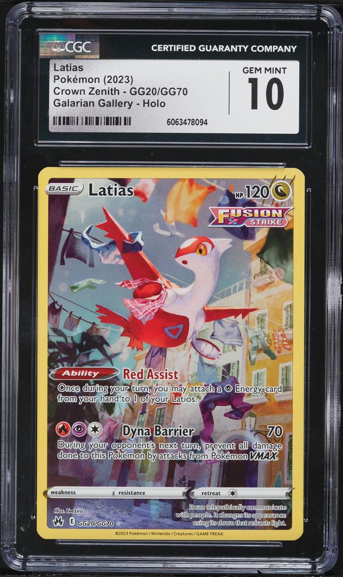 2023 #GG20 Full Art/Latias CGC 10 Sword and Shield Crown Zenith Pokemon
