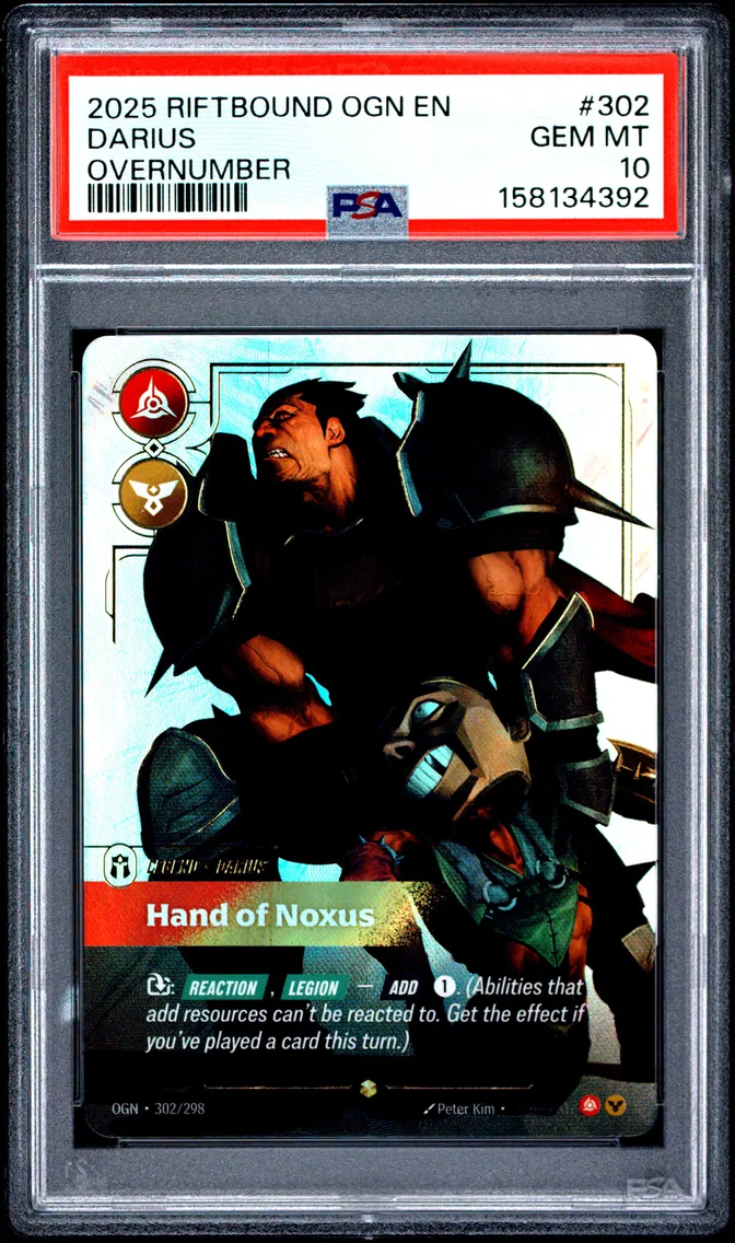 2025 #302 Darius - Hand of Noxus PSA 10 Riftbound: League of Legends Ogn-Origins