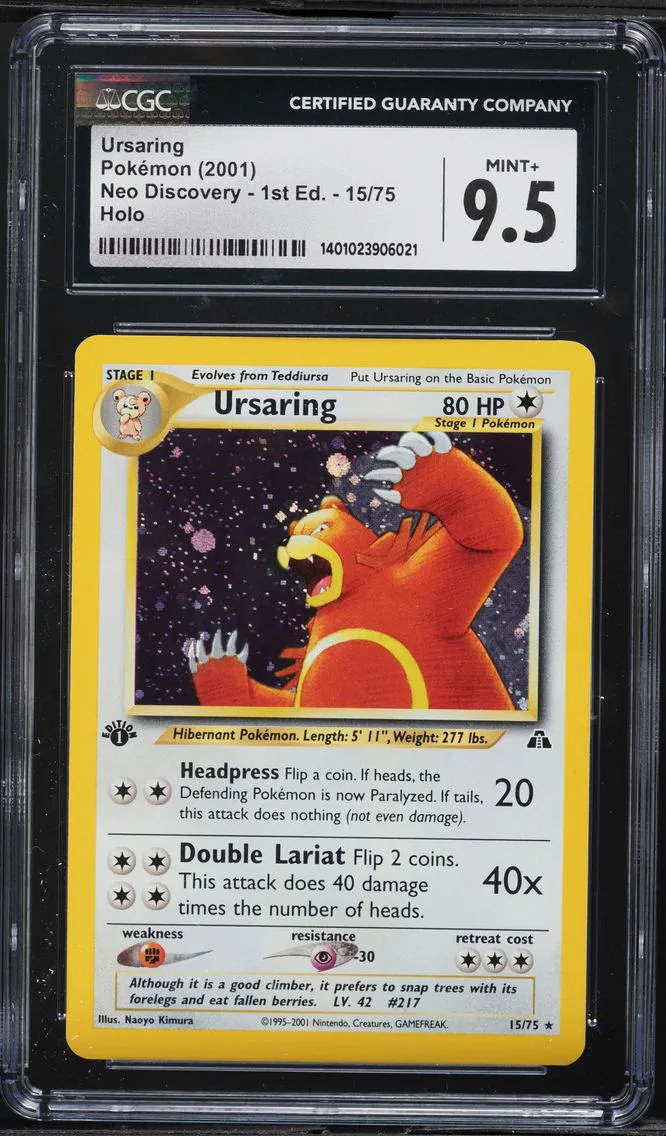 2001 #15 Ursaring CGC 9.5 Neo Discovery - 1st Edition - English Pokemon