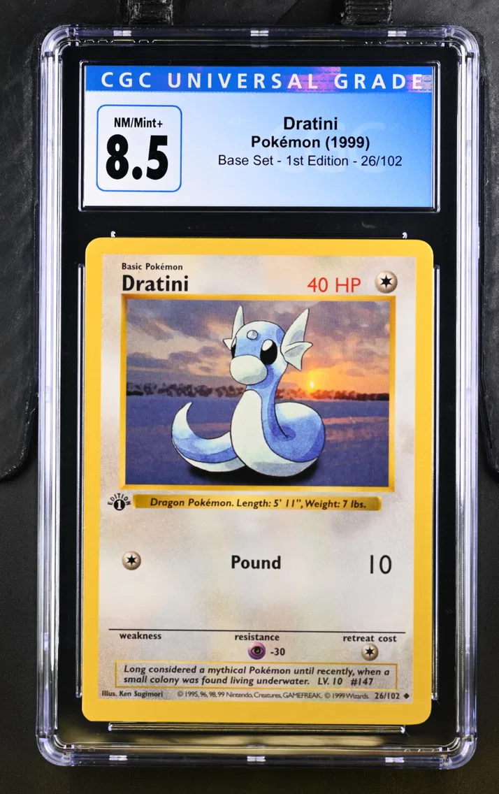 1999 #26 Dratini CGC 8.5 Base Set - 1st Edition - English
