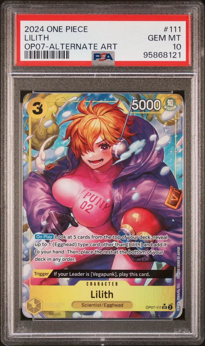 2024 #111 Lilith PSA 10 One Piece OP07-500 Years in the Future