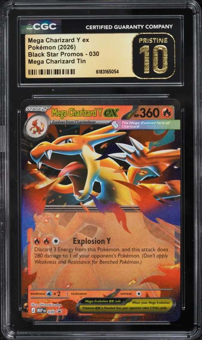 2026 Pokemon Mega Evolution Promo Tin Mega Charizard Y EX #30 CGC 10 PRISTINE