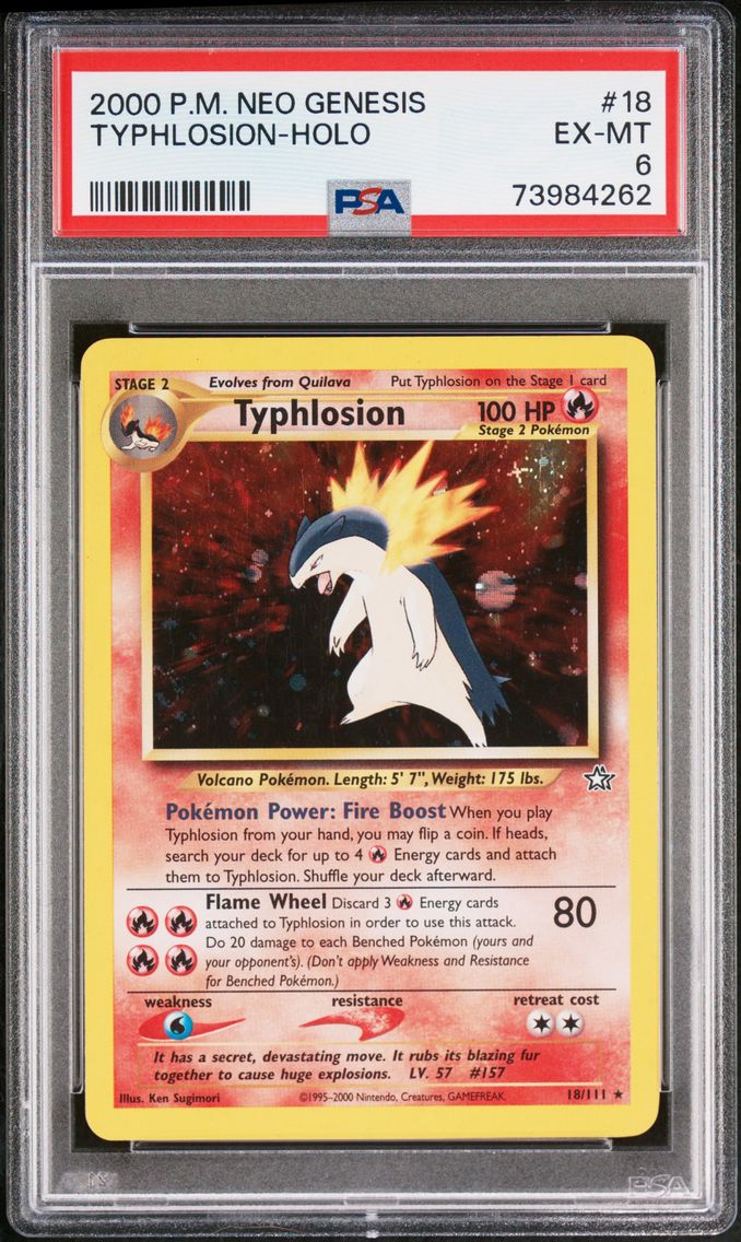 2000 #18 Typhlosion-Holo PSA 6 Neo Genesis Pokemon
