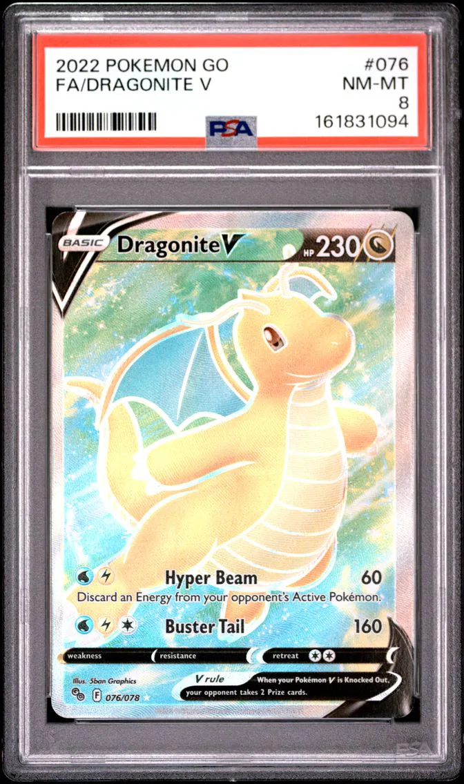 2022 #076 Full Art/Dragonite V PSA 8 Go