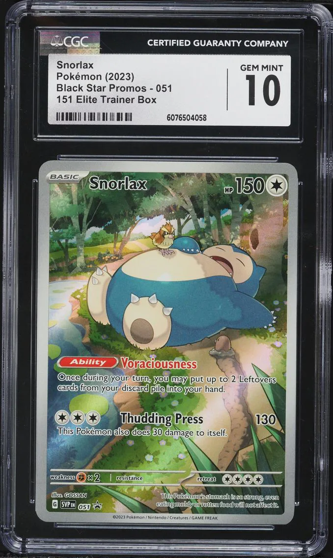 2023 #51 Snorlax CGC 10 Svp EN-SV Black Star Promo Pokemon