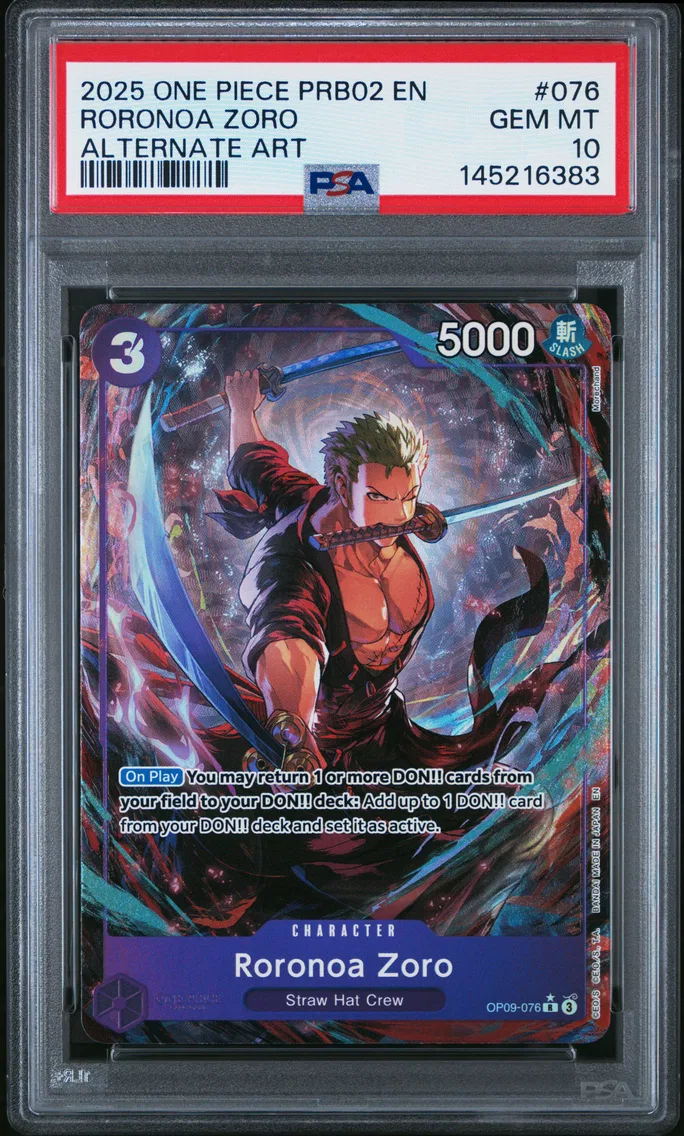 2025 #076 Roronoa Zoro PSA 10 One Piece PRB02-Premium Booster -One Piece Card the Best- Vol.2