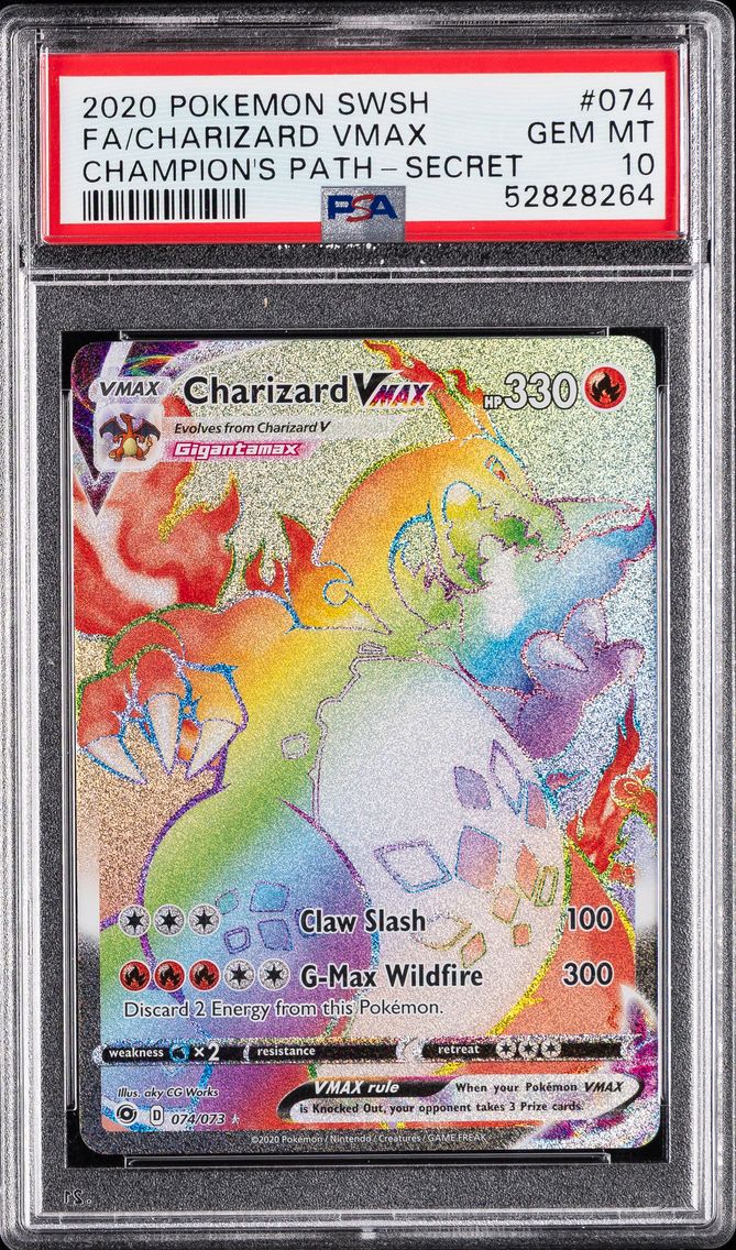2020 #074 Full Art/Charizard Vmax PSA 10 Sword & Shield Champion's Path Pokemon