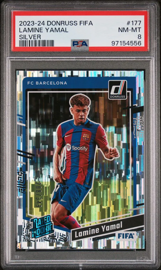 2023 #177 Lamine Yamal PSA 8 Panini Donruss FIFA