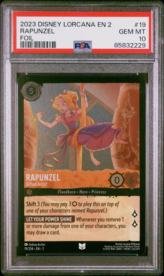 2023 #19 Rapunzel - Gifted Artist PSA 10 Disney Lorcana EN 2-Rise of the Floodborn