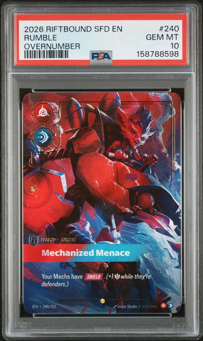2026 #240 Rumble - Mechanized Menace PSA 10 Riftbound: League of Legends Sfd-Spiritforged