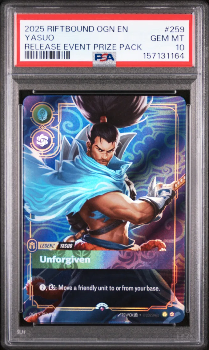 2025 #259 Yasuo - Unforgiven PSA 10 Riftbound: League of Legends Ogn-Origins