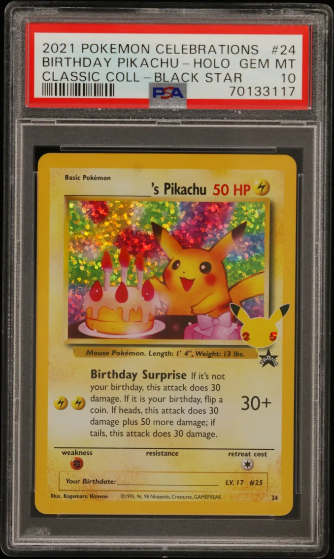 2021 Pokemon Celebrations Classic Collection Birthday Pikachu-Holo Celebrations Classic Collection #24 PSA 10
