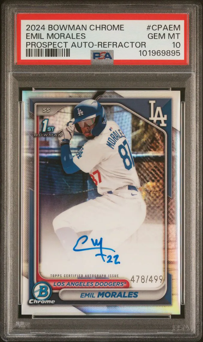 2024 #CPAEM Emil Morales PSA 10 Bowman Chrome Prospect Autographs