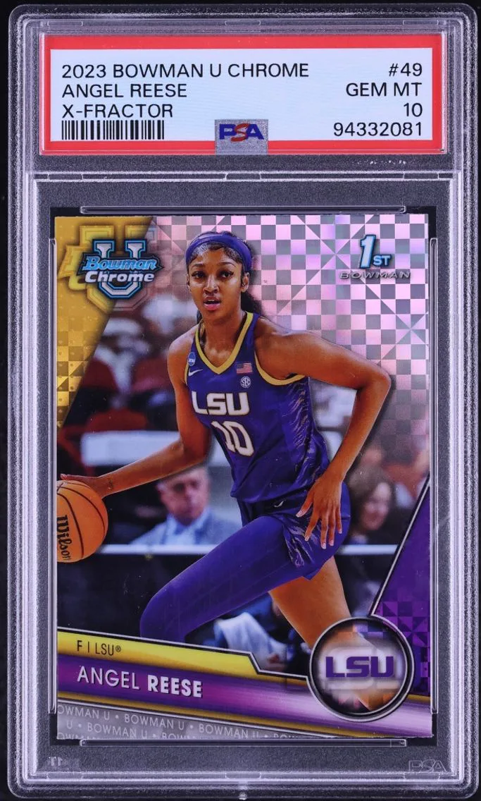 2023 Bowman Chrome University Xfractor Angel Reese #49 PSA 10 GEM MINT