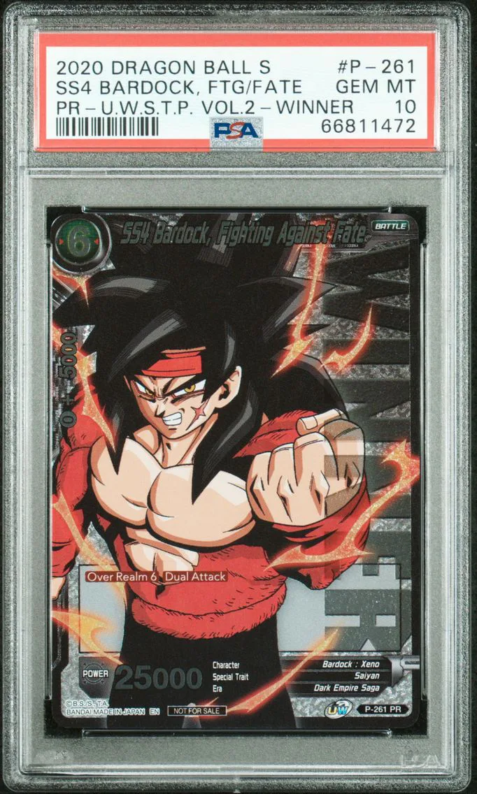 2020 #P-261 SS4 Bardock, Fighting Against Fate PSA 10 Dragon Ball Super Card Game Unison Warrior Series Tournament Pack Vol.2 Winner