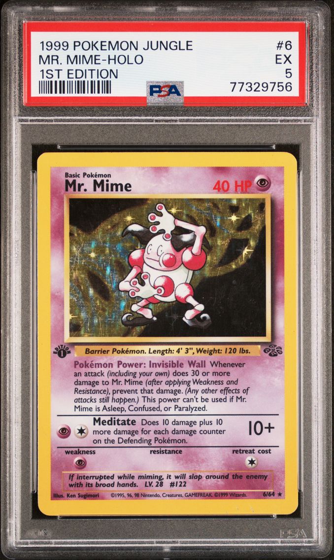 1999 #6 MR. MIME-HOLO 1999 PSA 5 JUNGLE POKEMON