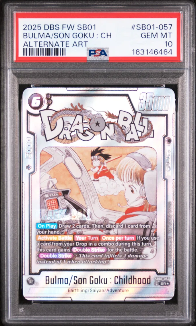 2025 #SB01-057 Bulma/Son Goku : Childhood PSA 10 Dragon Ball Super Card Game Fusion World Manga Booster 01