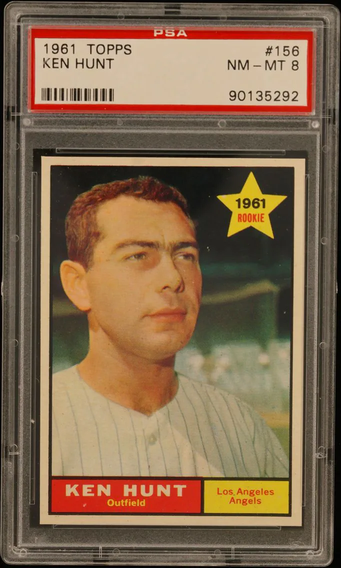 1961 #156 Ken Hunt PSA 8 Topps