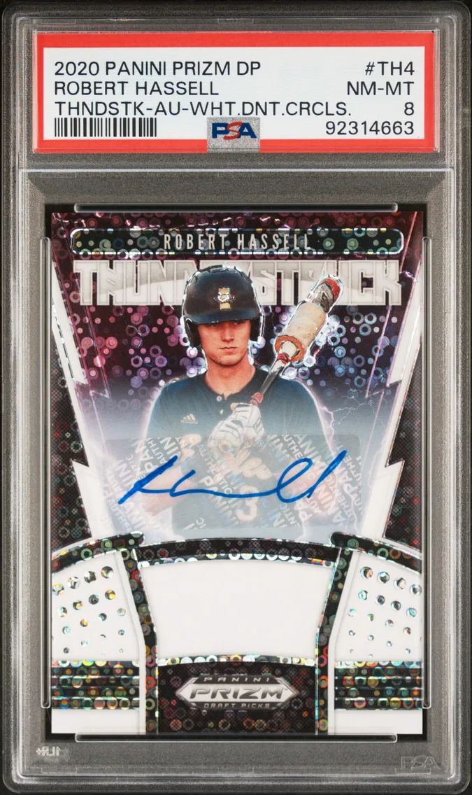 2020 #TH4 Robert Hassell PSA 8 Panini Prizm Draft Picks Thunderstruck