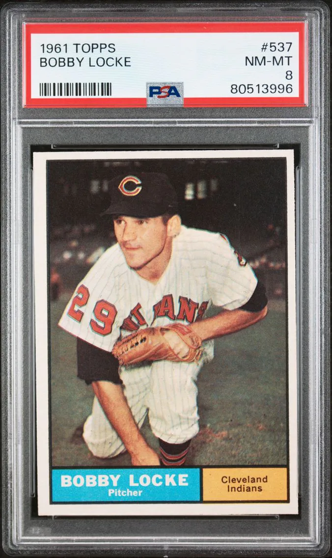 1961 #537 Bobby Locke PSA 8 Topps