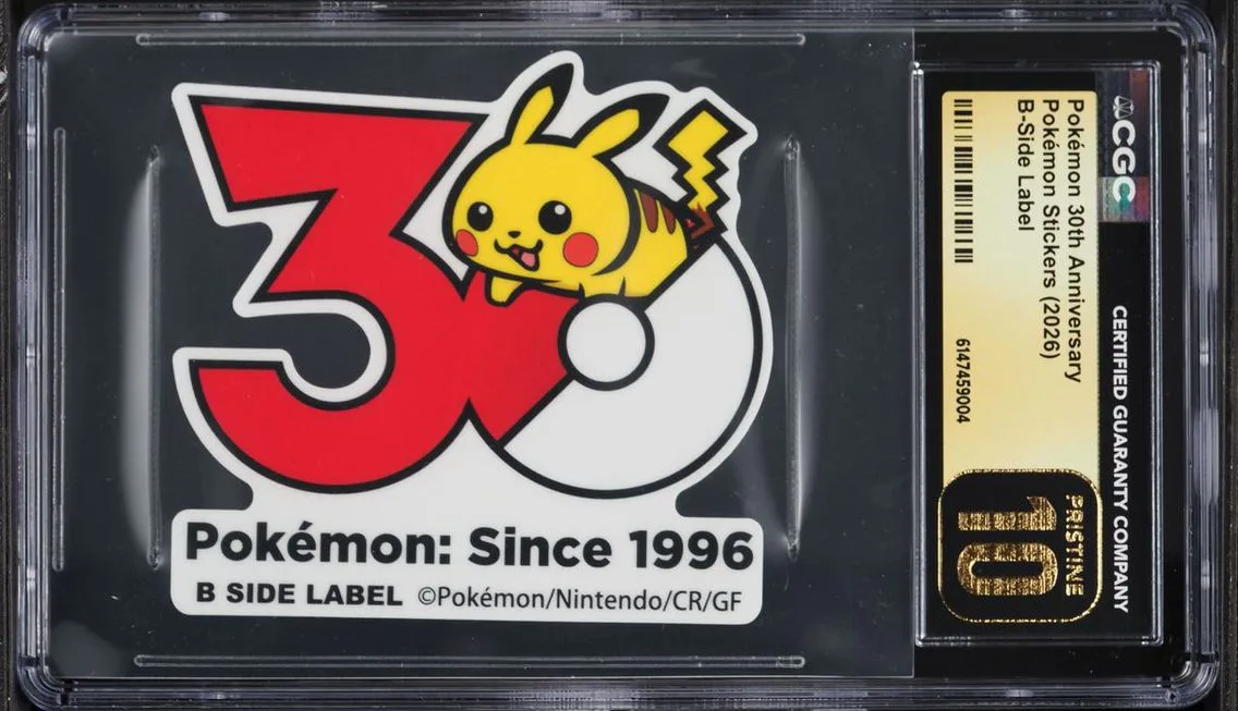 2026 Pokemon Stickers B-Side Label 30th Anniversary CGC 10 PRISTINE