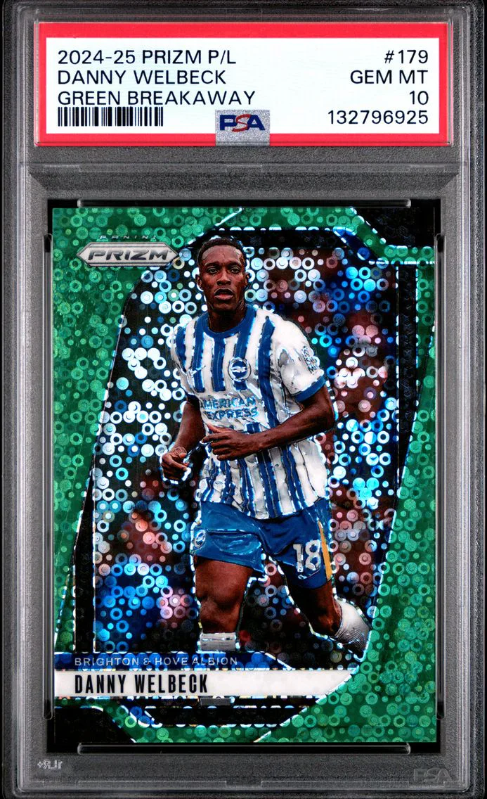2024 #179 Danny Welbeck PSA 10 Green Breakaway Panini Prizm Premier League Soccer