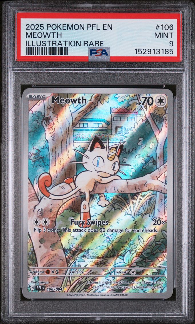 2025 #106 Meowth PSA 9 Pfl EN-Phantasmal Flames