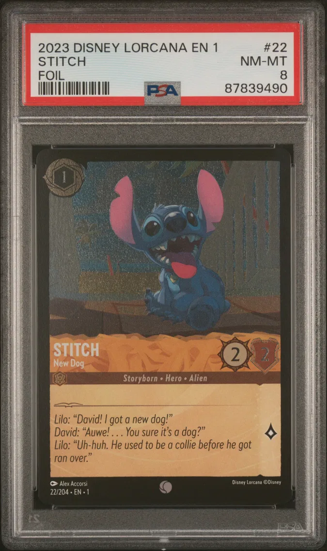 2023 #22 Stitch - New Dog PSA 8 Disney Lorcana EN 1-the First Chapter