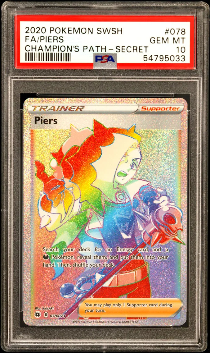 2020 #078 Full Art/Piers PSA 10 Sword & Shield Champion's Path