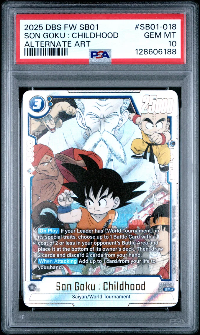 2025 #SB01-018 Son Goku : Childhood PSA 10 Dragon Ball Super Card Game Fusion World Manga Booster 01