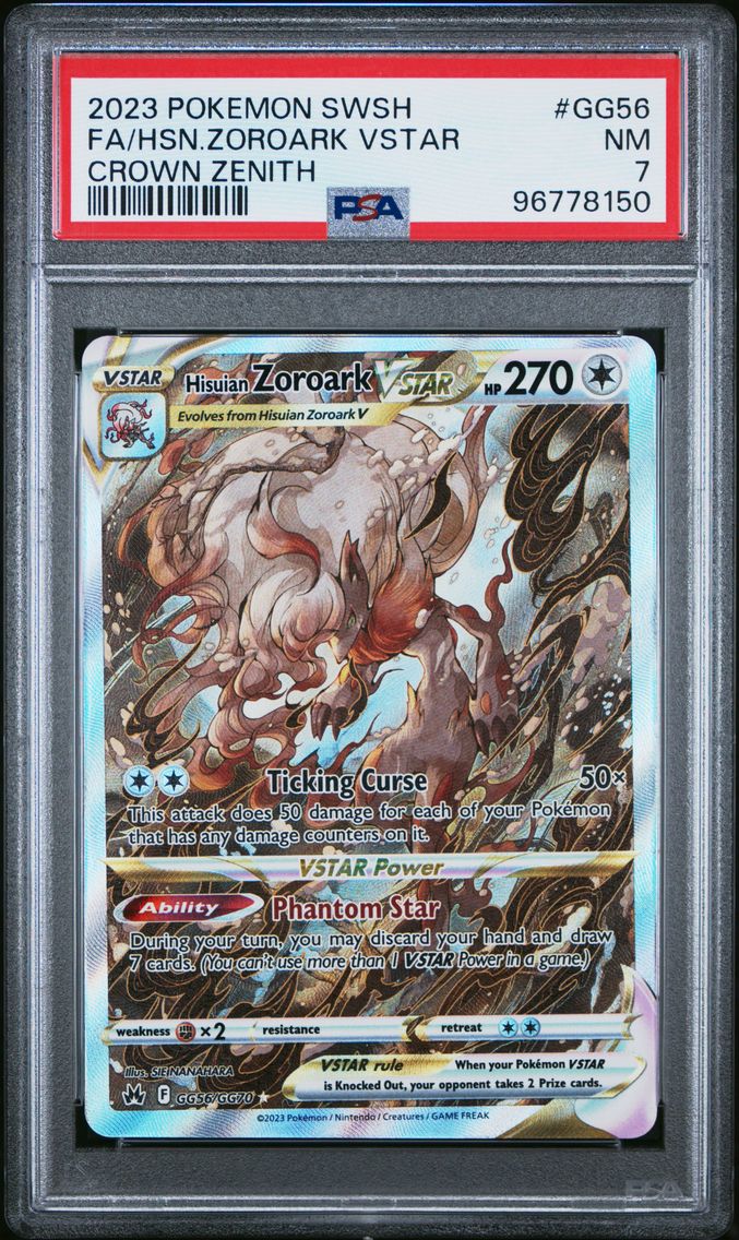 2023 #GG56 Full Art/Hisuian Zoroark Vstar PSA 7 Sword and Shield Crown Zenith
