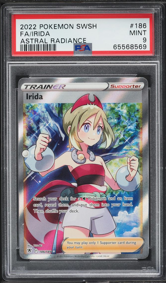 2022 #186 SWORD & SHIELD ASTRAL RADIANCE FULL ART IRIDA PSA 9 POKEMON