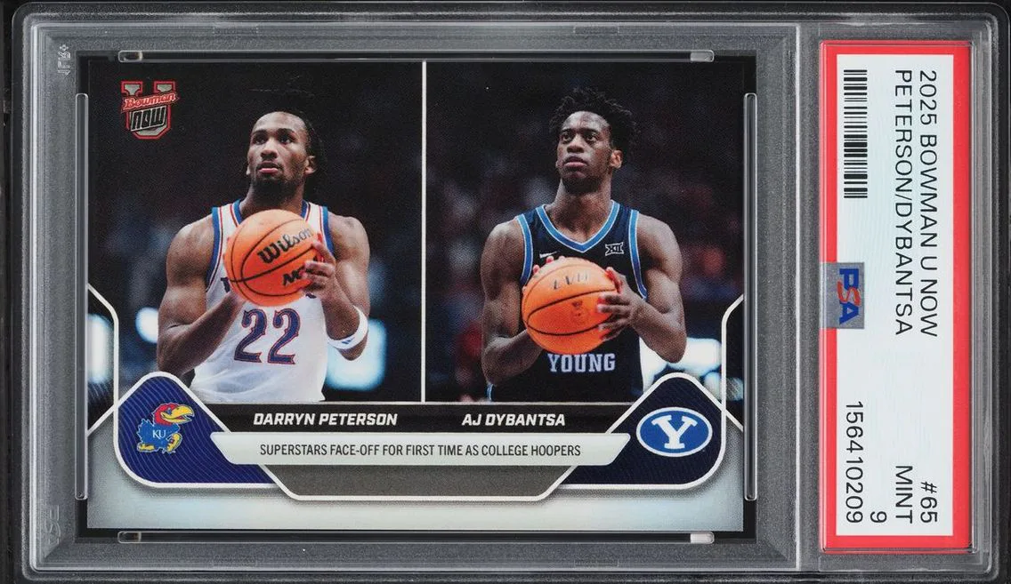 2025 Bowman University Now Darryn Peterson & AJ Dybantsa ROOKIE #65 PSA 9 MINT