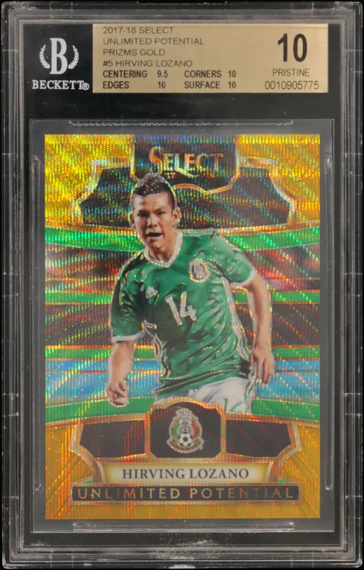 2017 #UP5 Hirving Lozano BGS 10 Select Unlimited Potential Prizms Gold