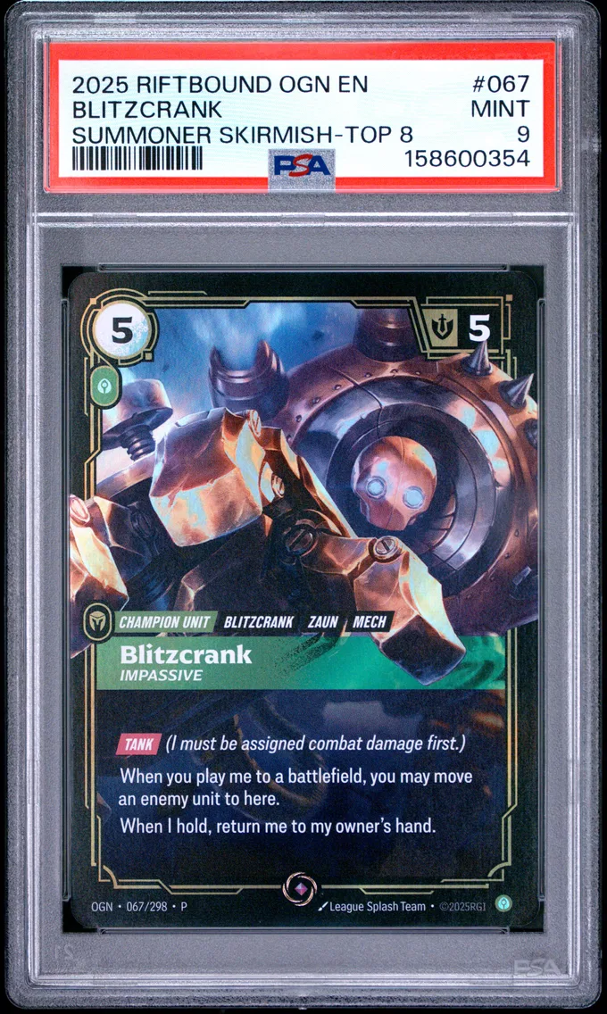 2025 #067 Blitzcrank - Impassive PSA 9 Riftbound: League of Legends Ogn-Origins